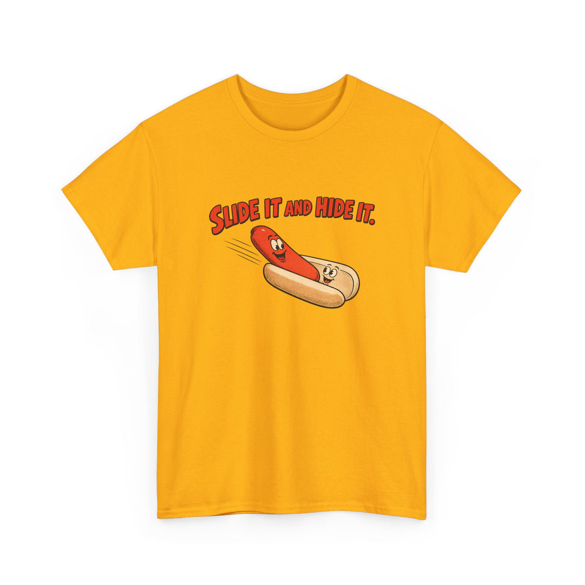 Funny Hot Dog & Bun Cartoon T-Shirt — Cute Graphic Tee