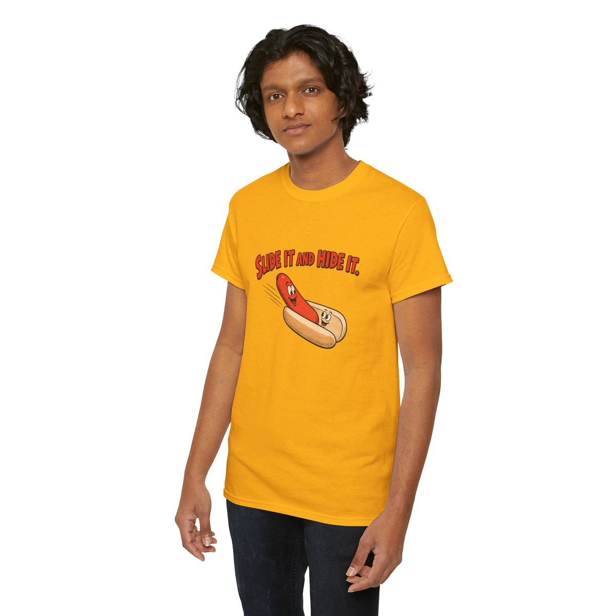 Funny Hot Dog & Bun Cartoon T-Shirt — Cute Graphic Tee